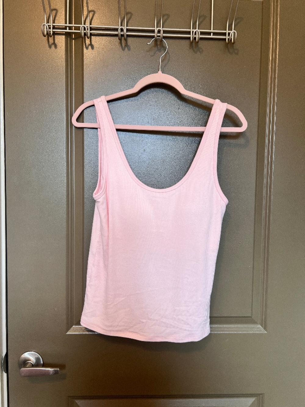 Basic Ribbed Light Pink Tank Top